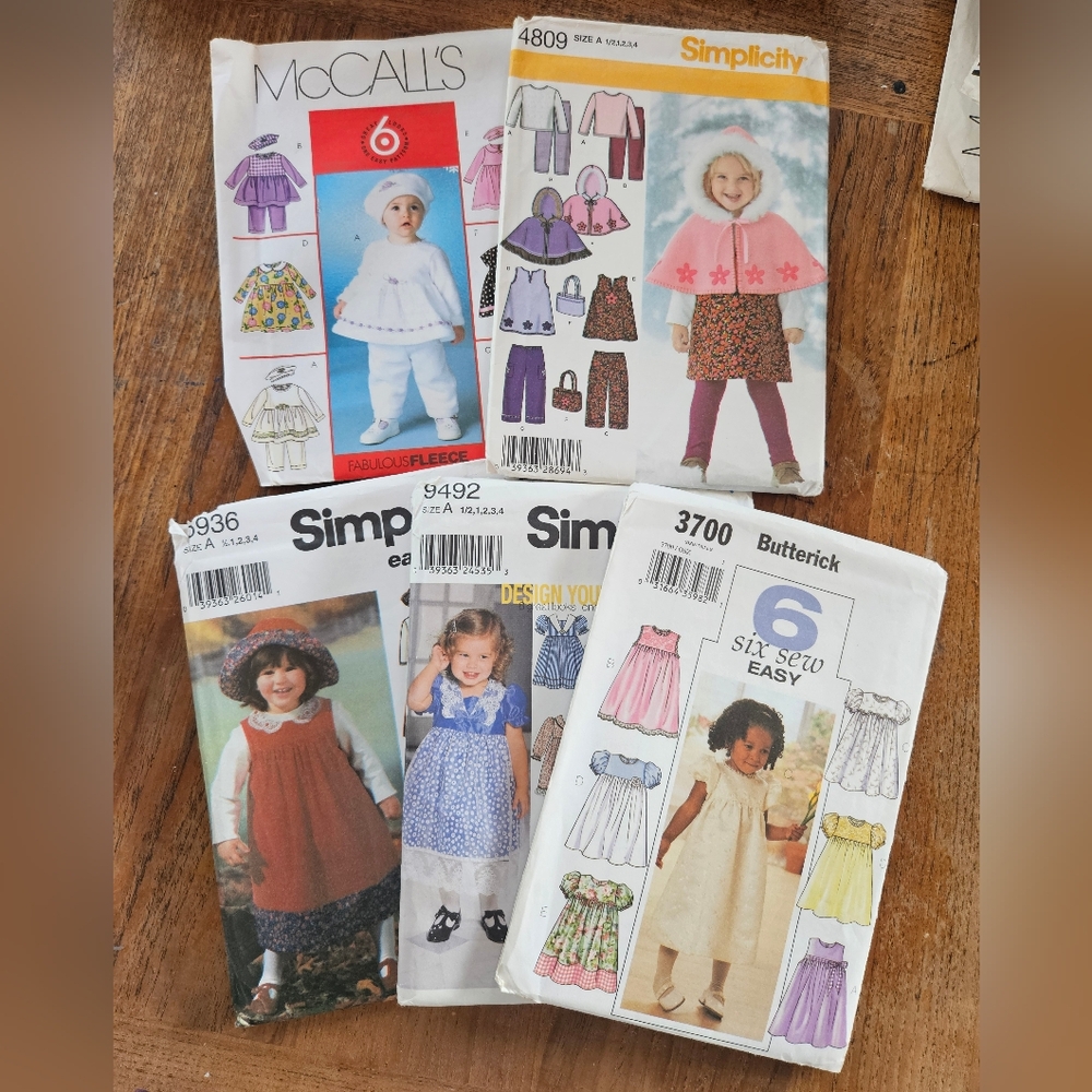 Vintage Sewing Pattern Collection Lot of 5 Uncut Girl Dress McCall's/Simplicity